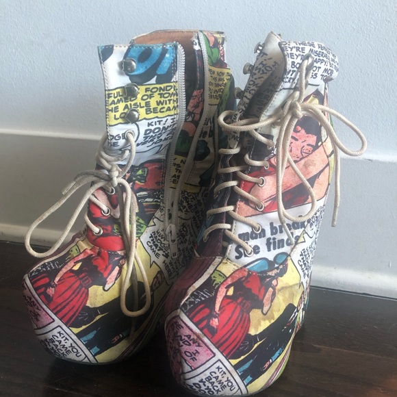 Black Milk x Jeffrey Campbell Damsel wedge bootie in sick of Men - Picture 1 of 3